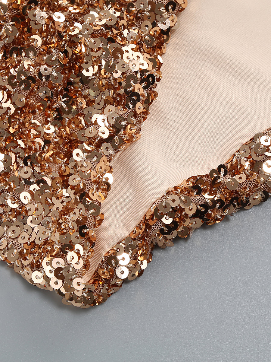 Vestido ajustado lentejuela también disponible en dorado