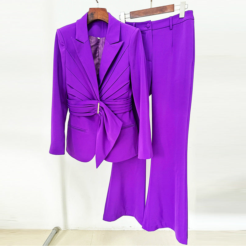 Conjunto blazer + pantalon color Lila,  disponible también en negro bajo pedido