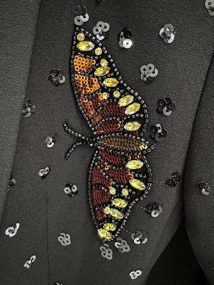 Blazer + montaron ancho con detalles en mariposas de colores colección ocs