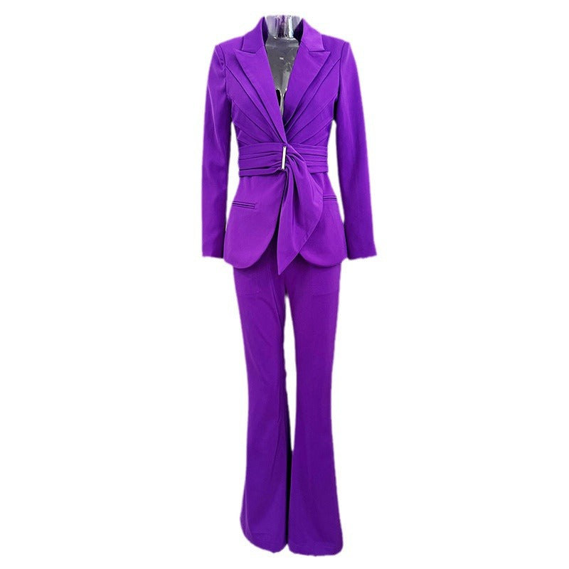 Conjunto blazer + pantalon color Lila,  disponible también en negro bajo pedido