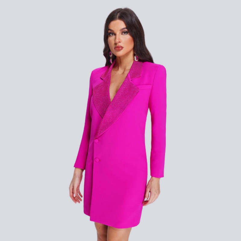 Blazer vestido color rosa