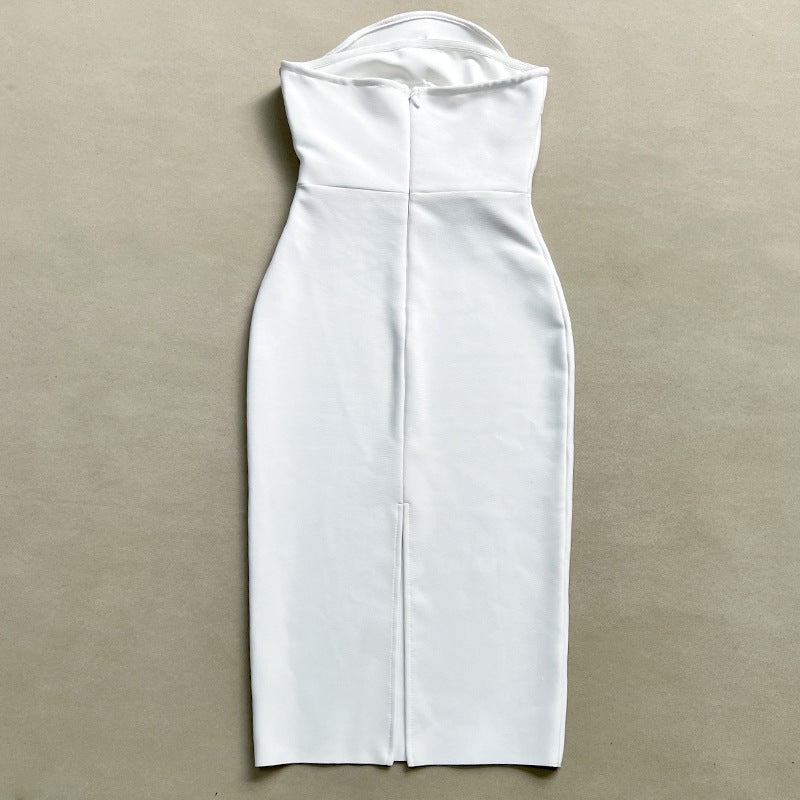 Vestido blanco bandage flor