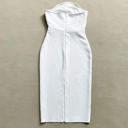 Vestido blanco bandage flor