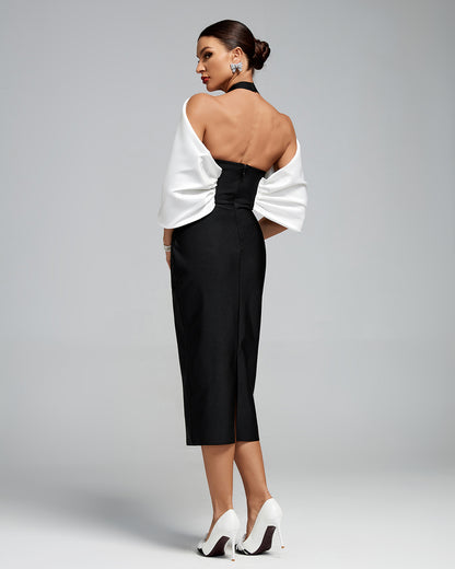 Vestido bandage con capa blanca colección ocst