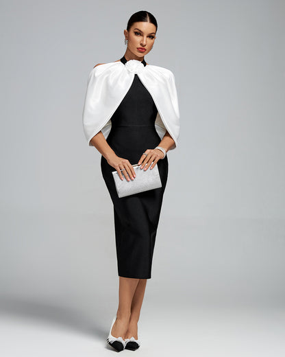 Vestido bandage con capa blanca colección ocst