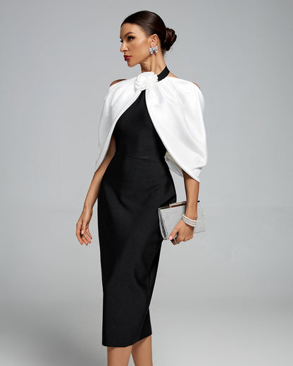 Vestido bandage con capa blanca colección ocst