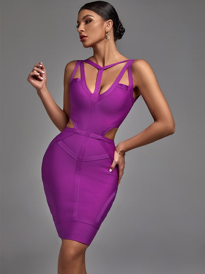 Vestido bandage color lila