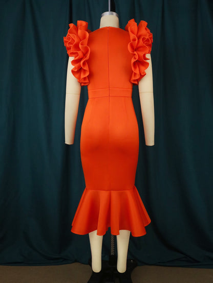 Vestido elegante color naranja