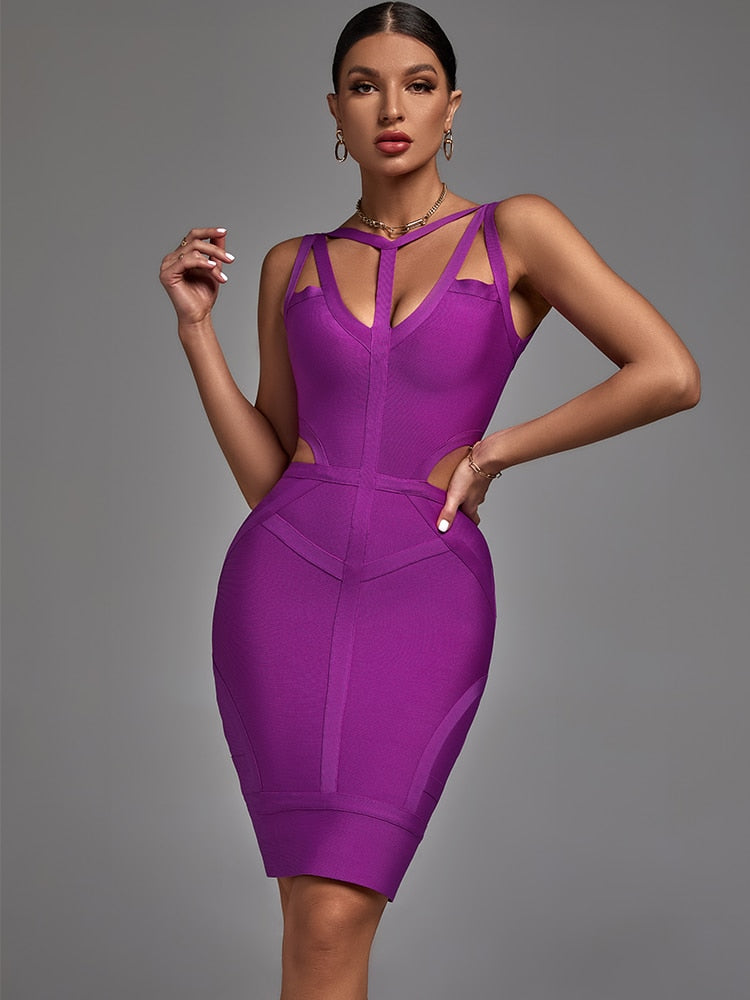 Vestido bandage color lila