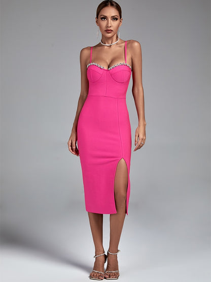 Vestido bandage ajustado rosa