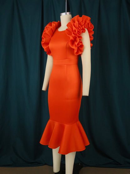 Vestido elegante color naranja