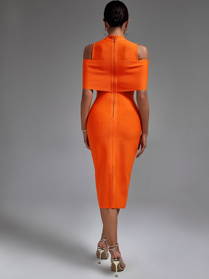 Vestido naranja ajustado