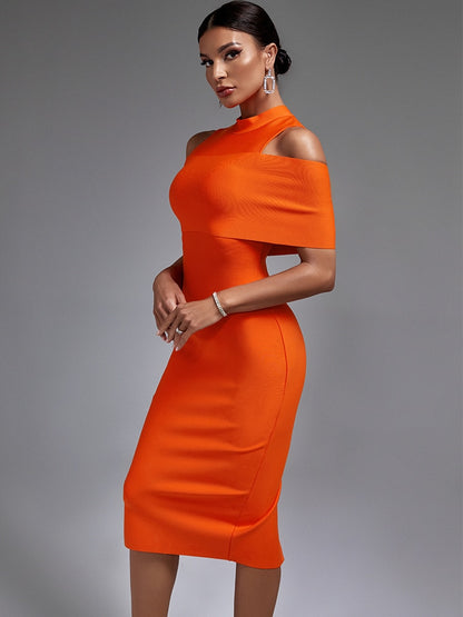 Vestido naranja ajustado