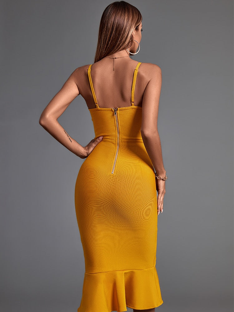 Vestido amarillo mostaza