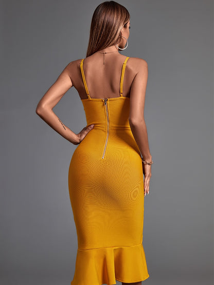 Vestido amarillo mostaza