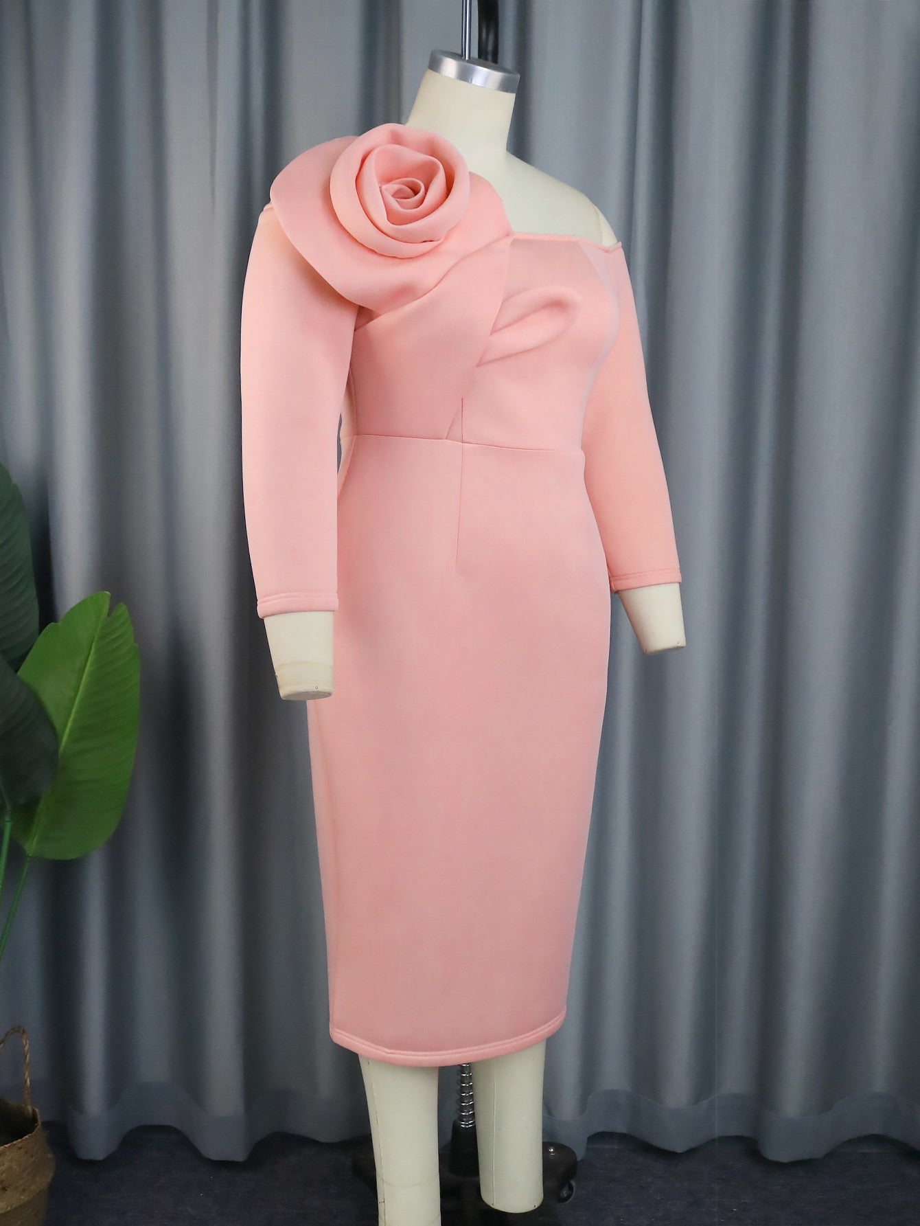 Vestido rosa palo flor