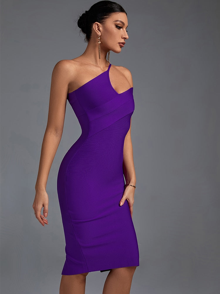 Vestido bandage color lila precioso corte