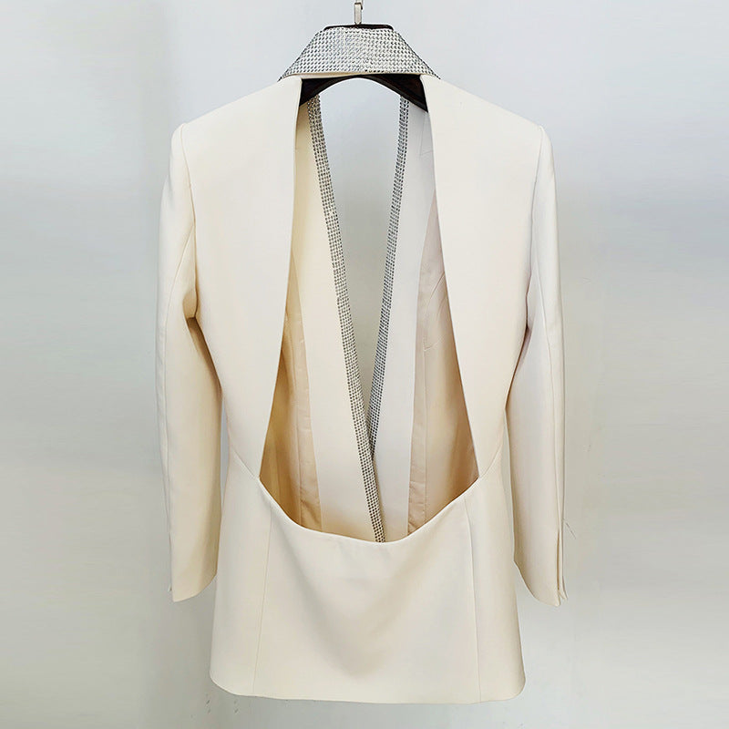 Blazer escote en V y espalda descubierta , disponible en en varios colores