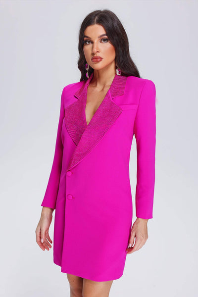 Blazer vestido color rosa