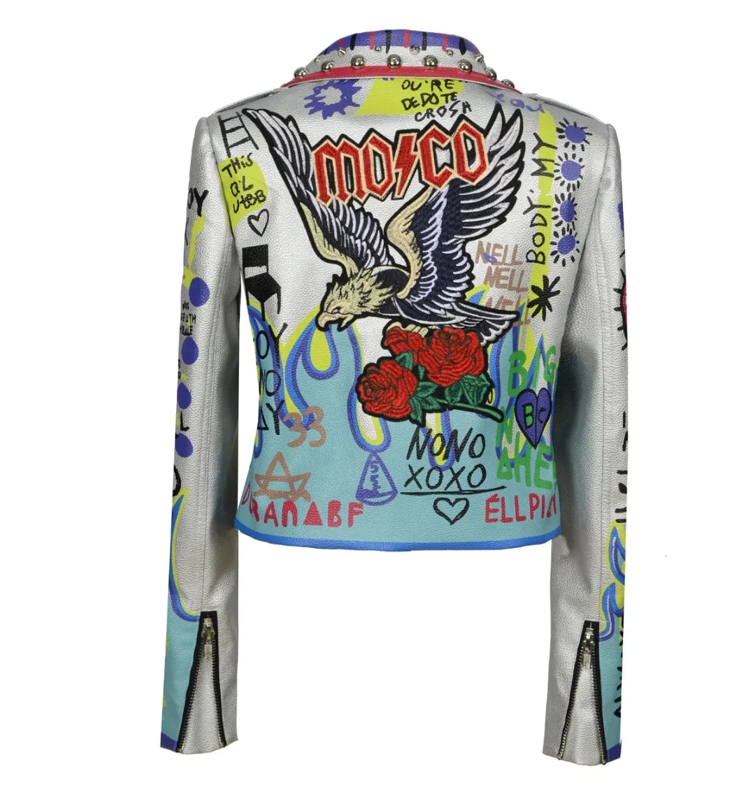 Cazadora corta gris águila