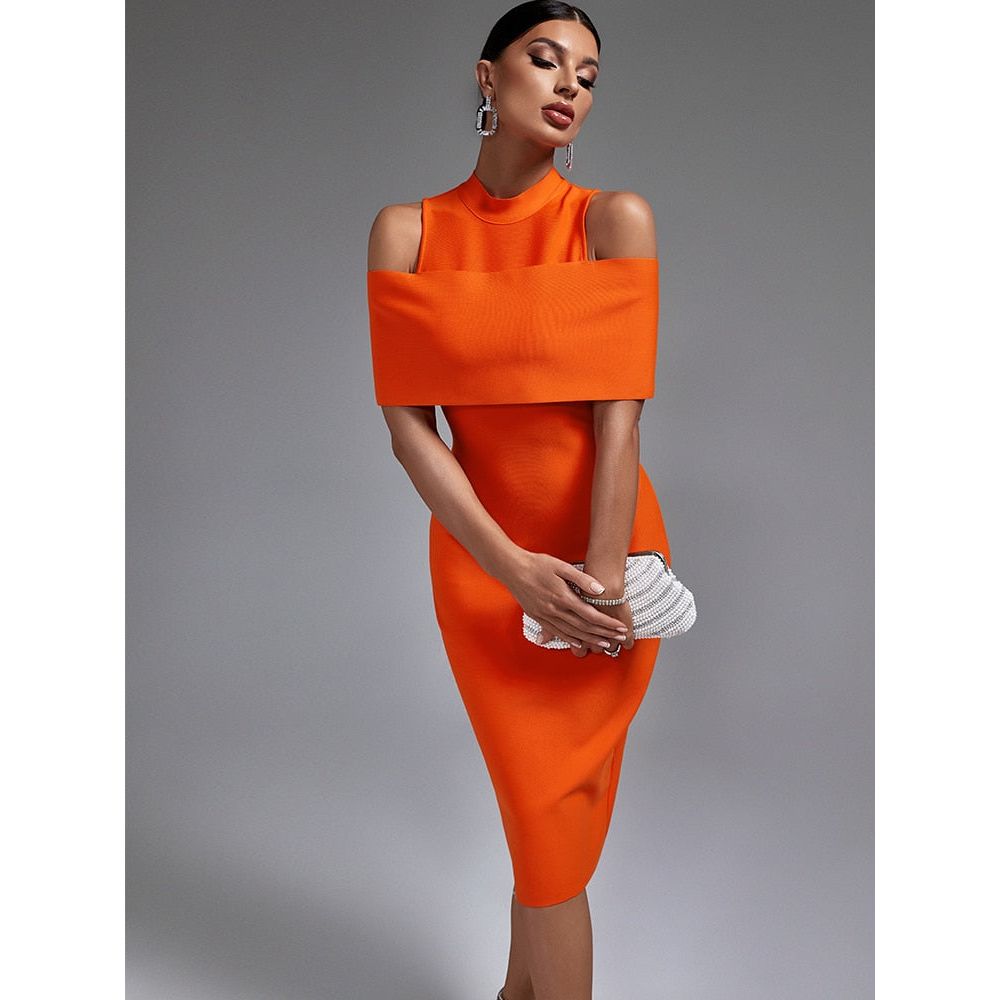 Vestido naranja ajustado